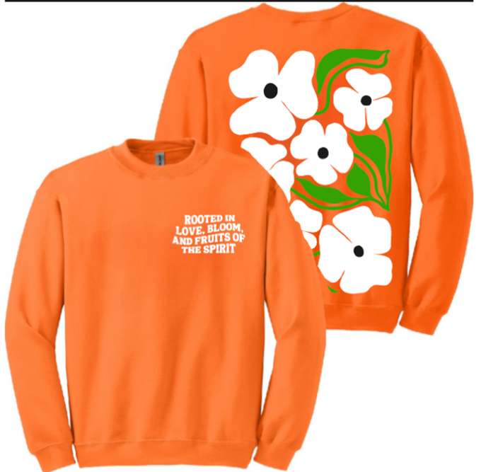 "Rooted in Love, Bloom, and Fruits of the Spirit" Crewneck Sweatshirt