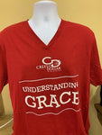 Understanding Grace - Red V-Neck T-Shirt