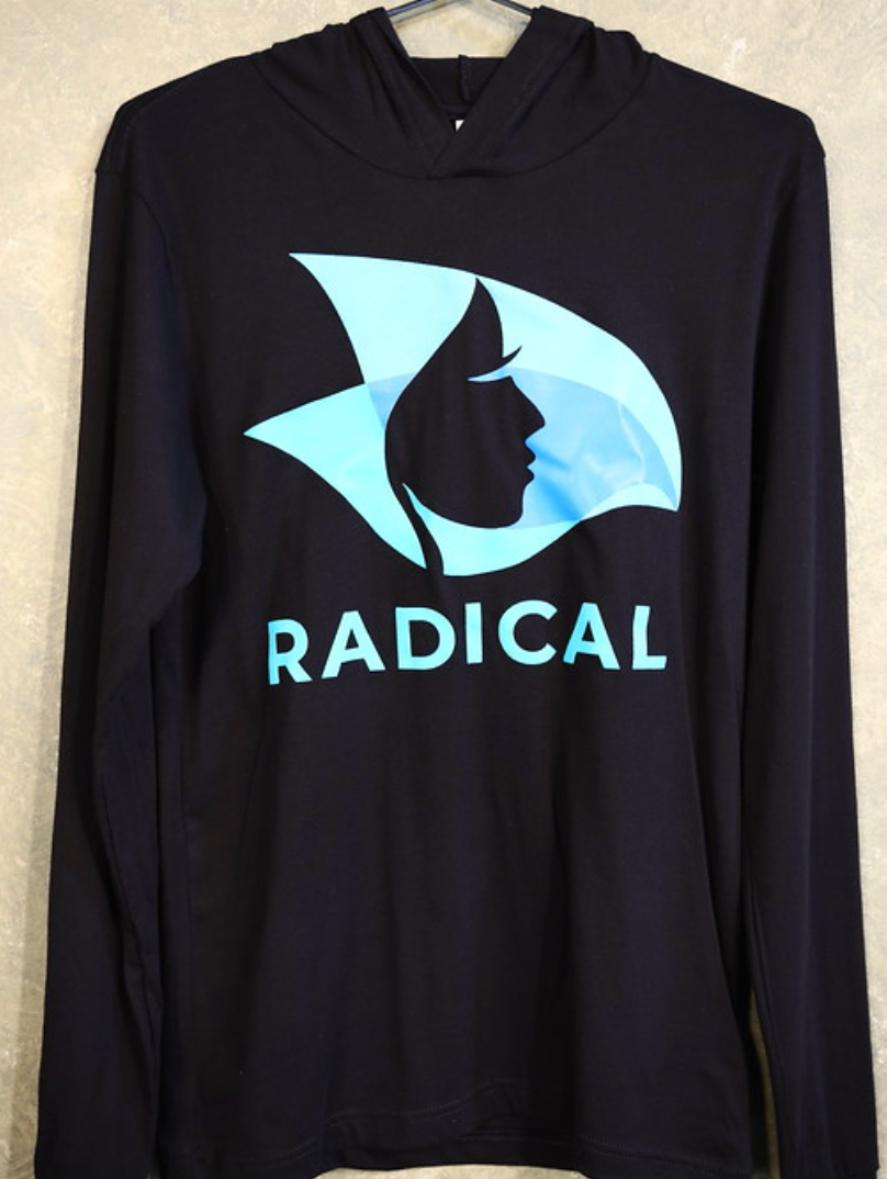 Black Radical Blue Logo Hooded T-shirt – Changing Your World Bookstore