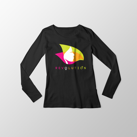 Black Long Sleeve Revolution Shirt w/ Colorful Head