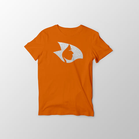 Orange Long Sleeve Shirt w/ White Sparkle Radical Head